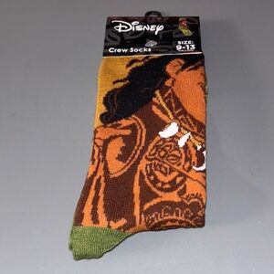 Disney Moana Brown and Green Crew Socks